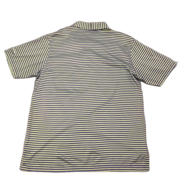 Peter Millar Mens Classic Fit Striped Polo Shirt Green Purple Regions Size Large - Picture 3 of 4